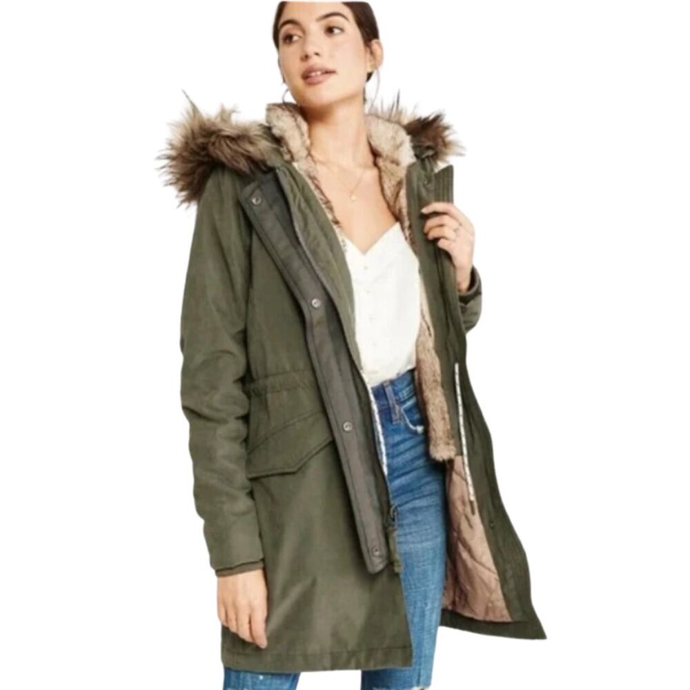Abercrombie & Fitch Olive Green Ultra 3-In-1 Multi-Wear Parka